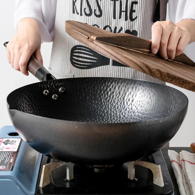 Wok Electric Flat - Sartén Wok de acero al carbono,