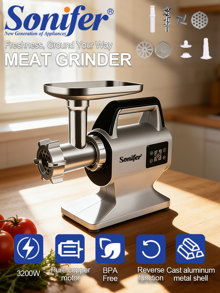 Meat Grinder Attachment - Picadora de Carne Eléctrica Sonifer SF-5036