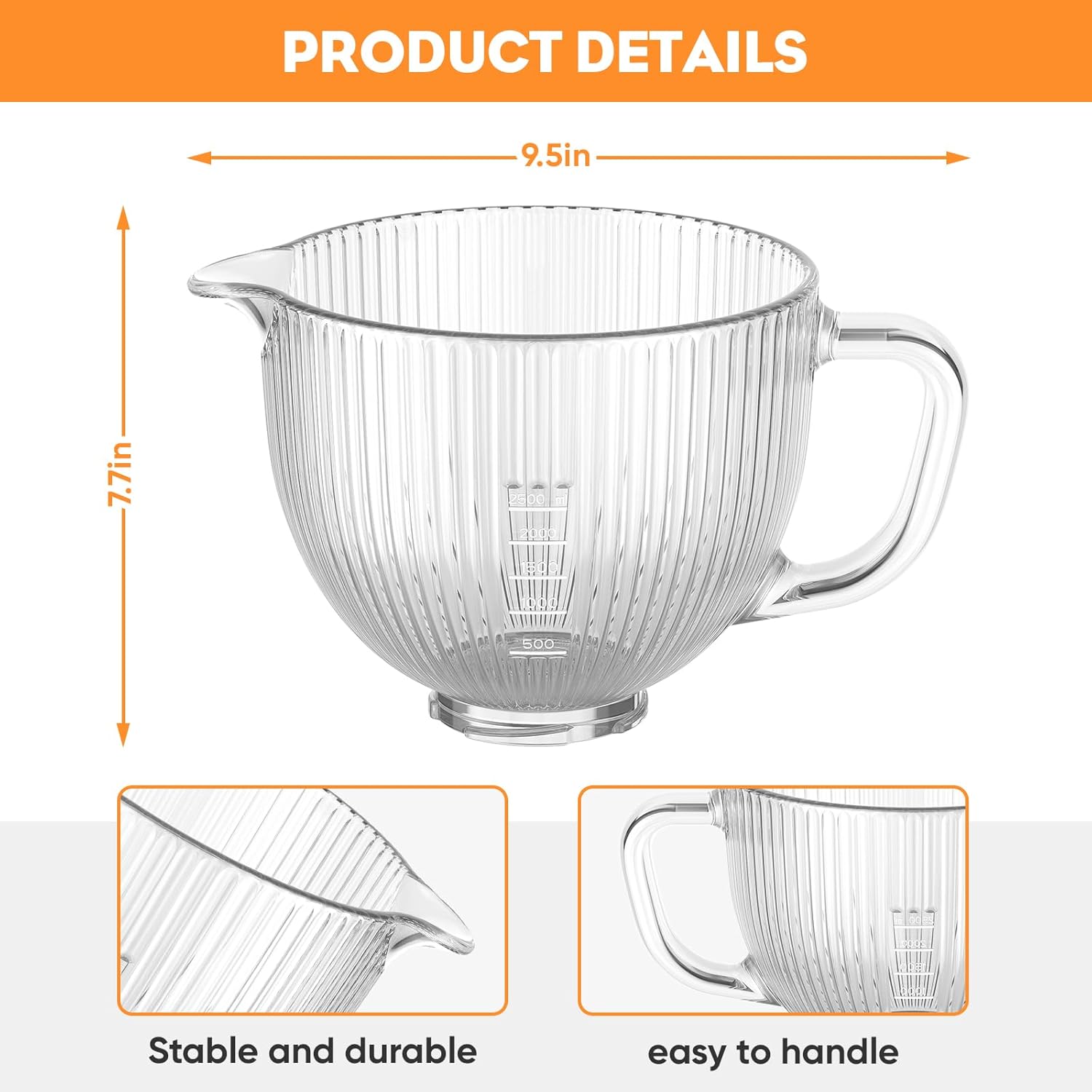 GVODE Cuenco de vidrio para ba - Kitchen Appliances Kitchenaid reseña y precio