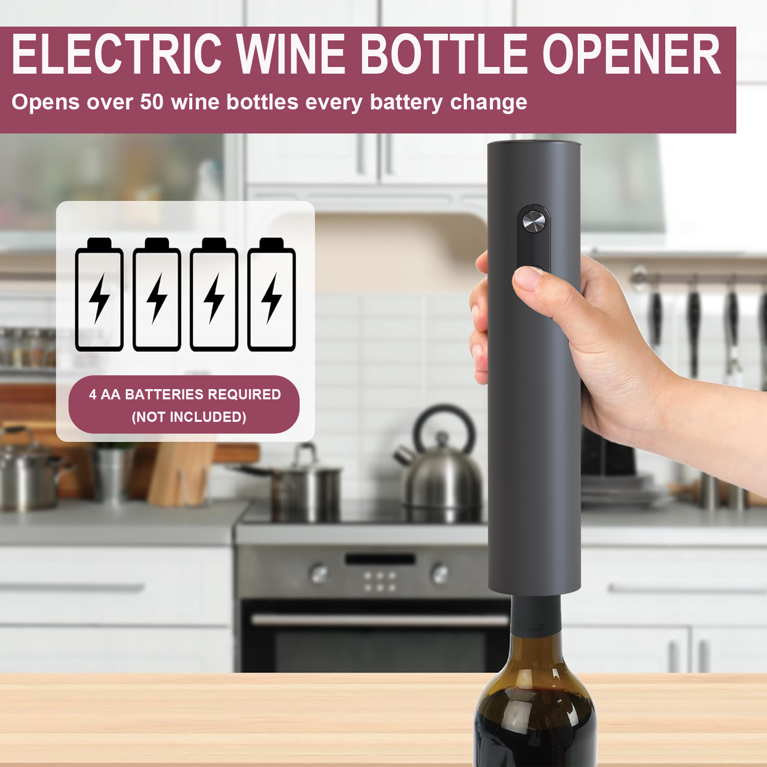 Abridor de vino eléctrico, sac - Wine Opener Electric reseña y precio
