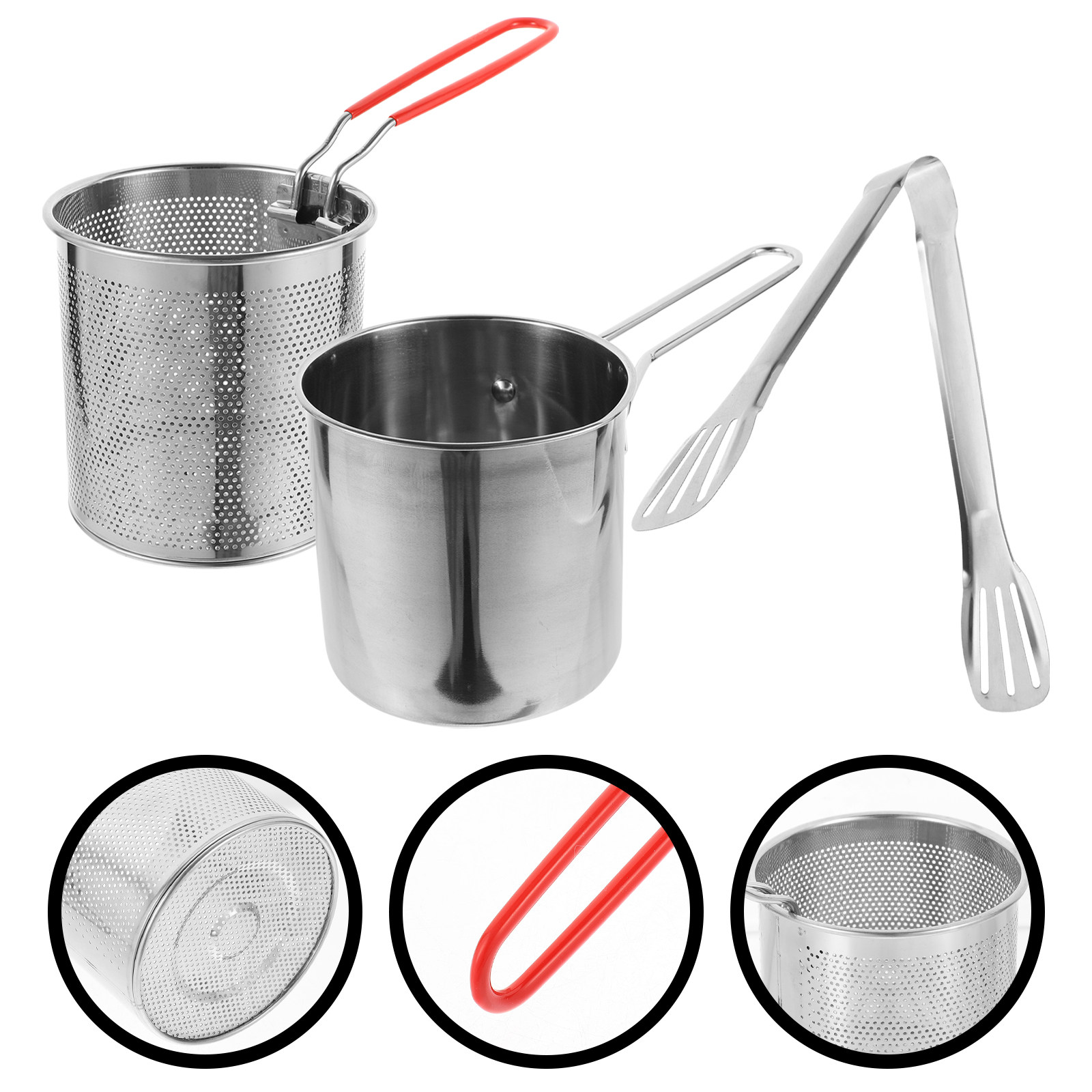 1 Juego de olla freidora multi - Deep Fryer Stainless reseña y precio